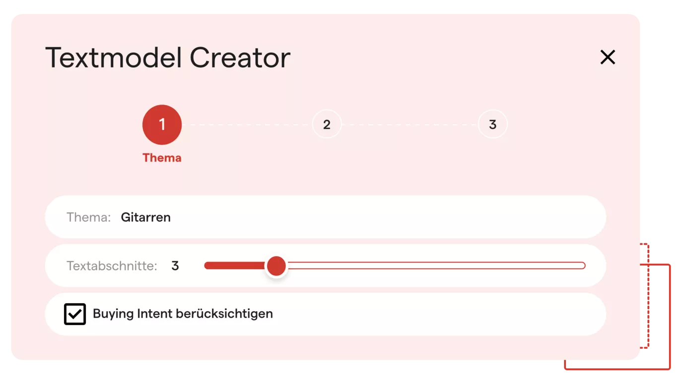 Textmodel Creator BIA - Bildschirmfoto