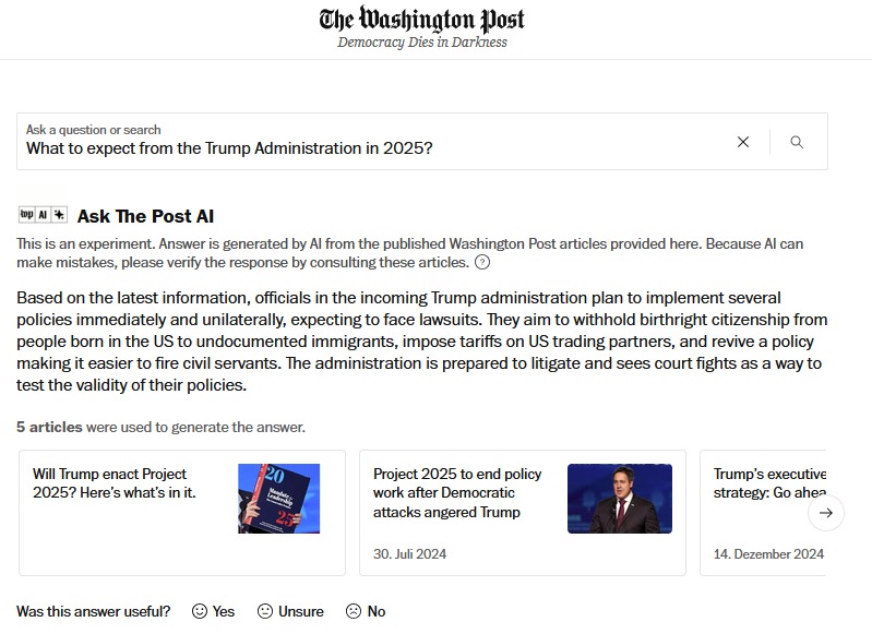 Wie die Washington Post KI einsetzt